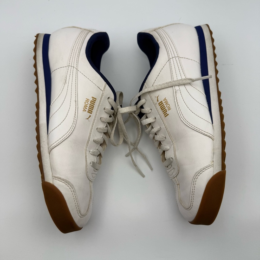 Puma Roma Classic 354259 41 Sneakers Men's White Gum Casual Shoes Sz 7 Retro - Picture 2 of 15